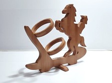 Portabottiglie in legno porta bottiglie vino design rustico a forma di cavallo