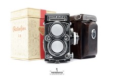Rolleiflex 2.8F Planar 80mm F2.8 con custodia in pelle e confezione originale #1654282