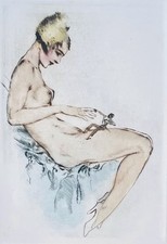 Acquaforte "Donna seduta" di