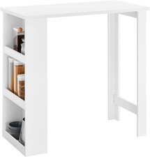 Tavolo bar colazione bianco con ripiani portaoggetti a 3 ripiani scrivania pranzo moderna