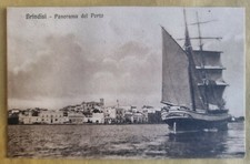BRINDISI - PANORAMA DEL PORTO - 1924 - VIAGGIATA - BARCA A VELA - MOLTO BELLA !