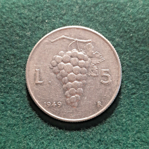 Italia 1949 lire - 5, grappolo