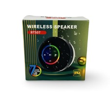 Nuovissimo altoparlante wireless BTS07 LED pulsante - nero nuovo con scatola
