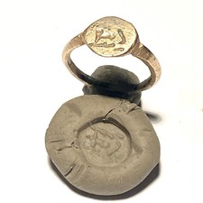 Anello Sigillo Argento Romano