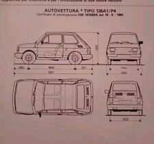 FIAT 126 A1 SCHEDA OMOLOGAZIONE originale 1971 ASI AGGIORNAMENTO 1984