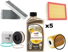 KIT TAGLIANDO PEUGEOT 3008 1.5 BLUE HDI 4 FILTRI ORIGINALI 5 LT TOTAL INEO 5W30