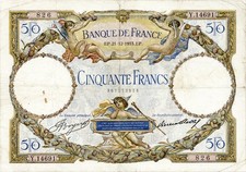 Banconota FRANCIA 50 franchi "Luc Olivier Merson" 21.12.1933. VF + scelta mol...