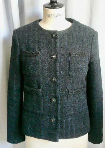 Chanel veste tweed fr38 black - fr38,