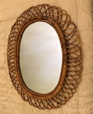 Specchio vintage in bambù