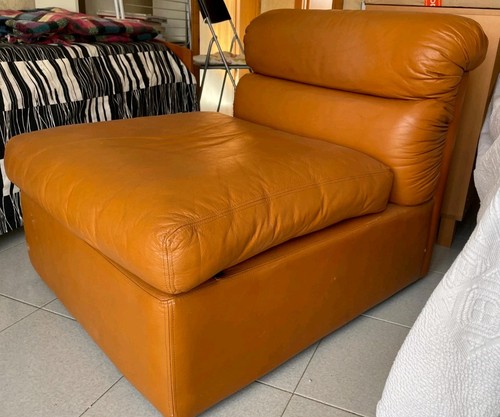 Poltrona pelle cognac - pelle,