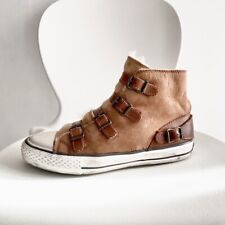 ASH SCARPE SNEAKERS INVERNATI FIBBIE PELO MARRONI DONNA 37