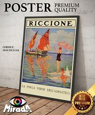 copia d'autore POSTER locandina vintage RICCIONE Perla verde Adriatico Romagna