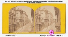 ROME, ROMA, ITALIE, RUE DU CORSO, VIEILLE VILLE, STÉRÉO ALBUMINÉE 1870 -W53
