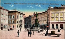 Trieste Piazza Giuseppina col Monumento F. piccolo  spedita