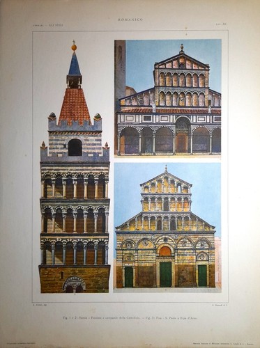 Stampa antica pisa san - san, paolo