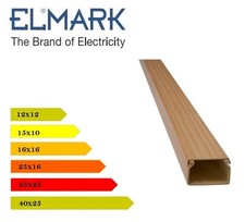 CANALINA COLORE LEGNO CHIARO IN PVC 2 METRI CON COPERCHIO 12X12 16X16 15X10 2...