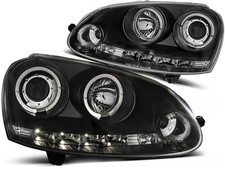 LPVWB8 FARI ANTERIORI ANGEL EYES A LED per VW GOLF 5 2003-2009 NERO TuningShop-T