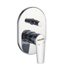 Miscelatore per doccia con deviatore a due vie ad incasso da parete rubinetto