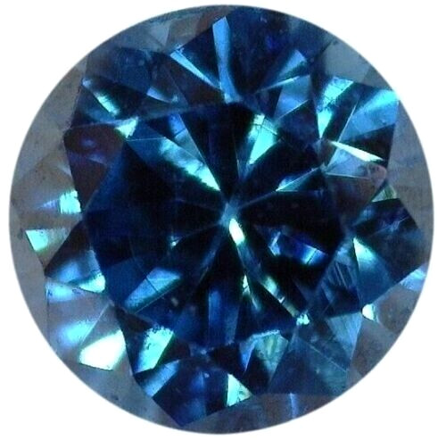 Diamante blu naturale - , tondo