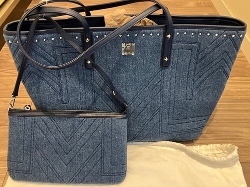 Mcm denim tote - tote, con