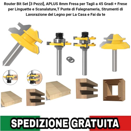 Fresa gambo 8mm per tagli - fresa, 45