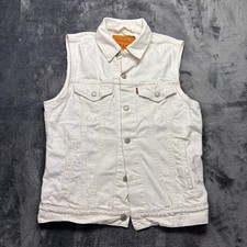 Levi gilet denim bianco uomo - levi's,
