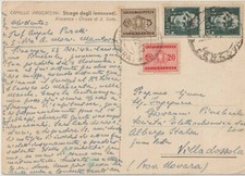 1942 15C COPPIA SU CARTOLINA