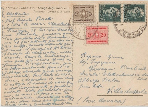 1942 15c coppia cartolina - coppia, su