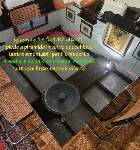 Tavolo vetro specchio con - vetro,