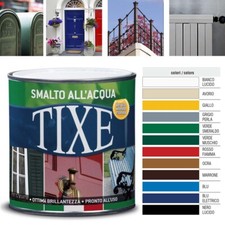 Smalto all'acqua Interno Esterno Vernice brillante lucida 500 ml Tixe Aquatix
