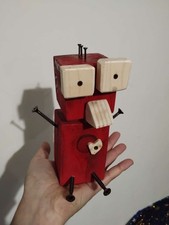 Robot Steampunk Gallo In Legno