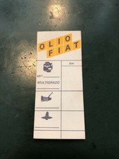 TARGHETTA ADESIVA  ETICHETTA TAGLIANDO-OLIO FIAT-VINTAGE EPOCA COLLEZIONE