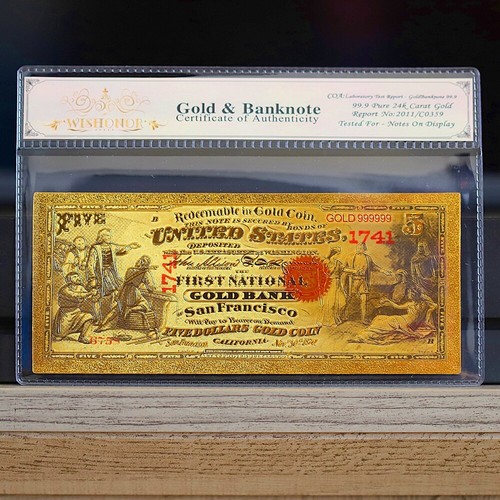 Banconota 100mg oro 24k 1875 - banconota,