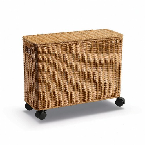 Cesta rattan con ruote - in,