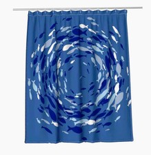 Tenda da doccia impermeabile in PVC – 180×200 cm, 12 ganci, motivo con pesci