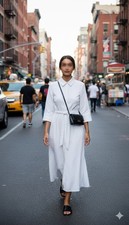 Abito camicia midi Zara bianco