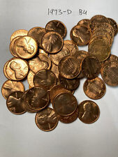 1973-D "BU" LINCOLN MEMORIAL CENT PENNY ROLL 50 MONETE