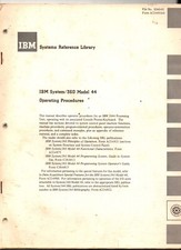 IBM System /360 Model 44 Operating Procedures - Edizione IBM