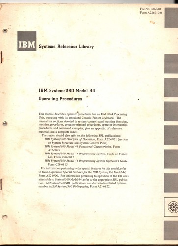 Ibm system 360 - /360, 44