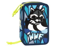 WWF - Astuccio Scuola Ufficiale WWF, Astuccio 3 Scomparti Bambino e Bambina con