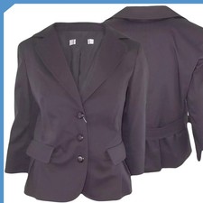 Max Mara Giacca Da Donna Marrone Scuro Taglia 46 Made In Italy Con Tre Bottoni