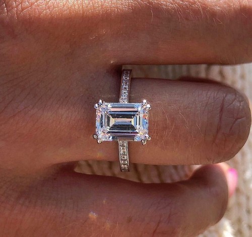 Anello solitario moissanite