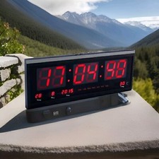 Orologio Digitale LED da Parete con Data, Temperatura e Sveglia 220V Ultrapiatto