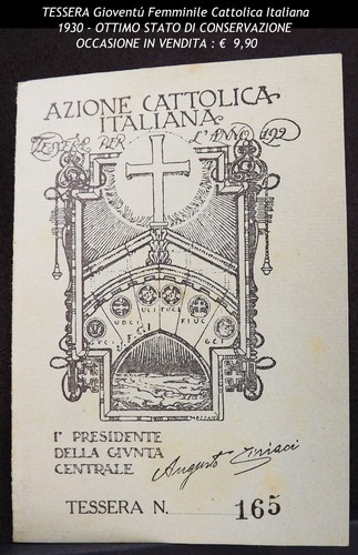 1930 tessera azione - tessera,