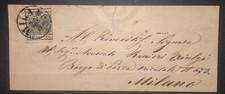 Lombardo Veneto 10 Cent 1850/58 Busta Tariffa X Citta Milano