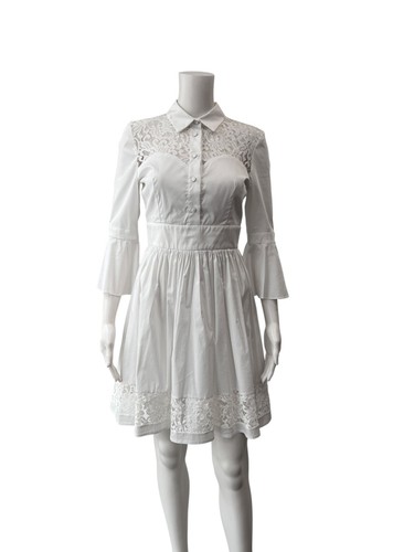 Abito midi camicia bianca con