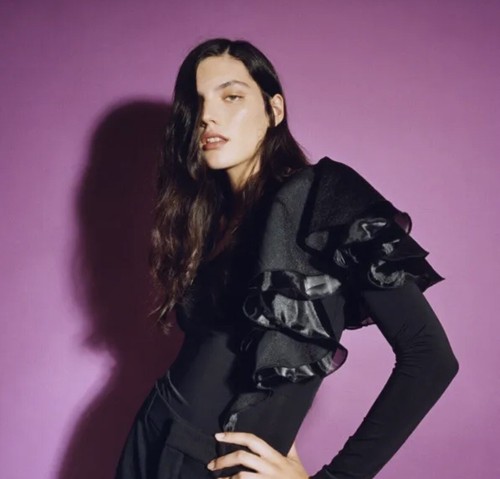 Top organza tulle - zara, manica