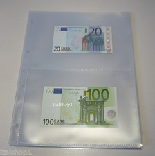 100 FOGLI TRASPARENTI A DUE SCOMPARTI PER BANCONOTE ADATTI PER RACCOGLITORE A4