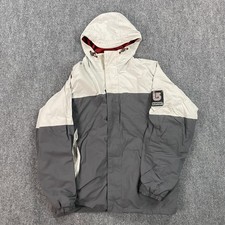 Giacca Burton uomo grigio medio beige con cappuccio isolato snowboard sci cappotto