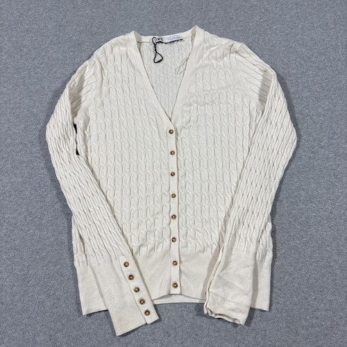Zara women ivory textured - sz,